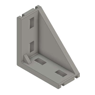 40-150-3 MODULAR SOLUTIONS ALUMINUM GUSSET<BR>30 SERIES 30MM X 60MM ANGLE W/HARDWARE